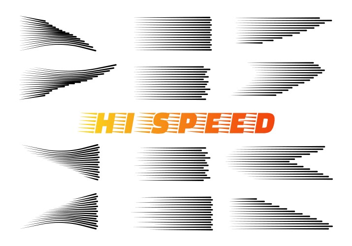 Speed lines isolated set vector image