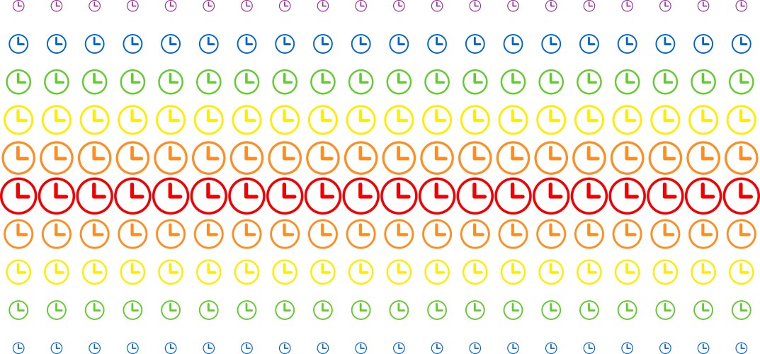 Clock shape halftone spectral array vector image