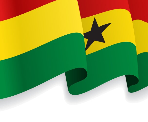 Ghana Flag Waving Banner Vector Image