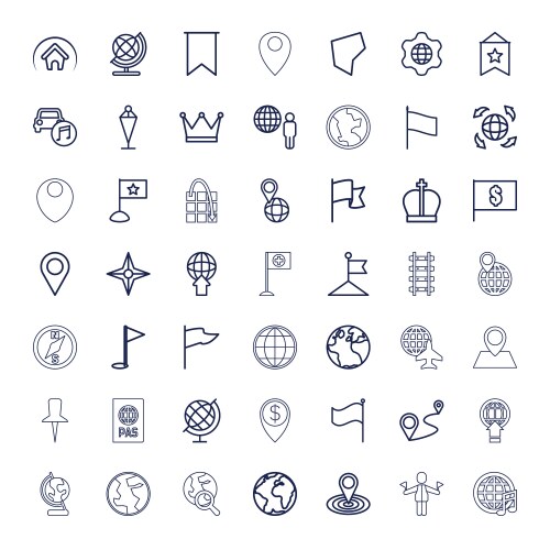 Map icons Royalty Free Vector Image - VectorStock