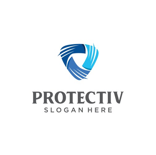 Cyber security shield logo design save protection vector image