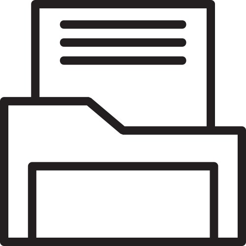 File folder linear style icon design vector image