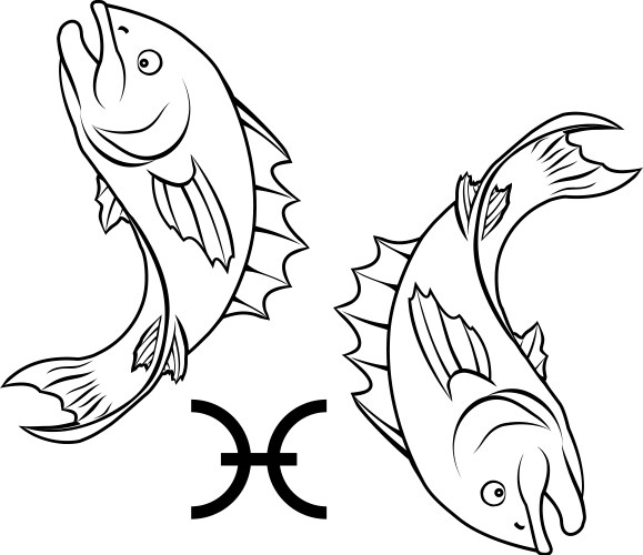 pisces zodiac horoscope astrology sign vector image vector image