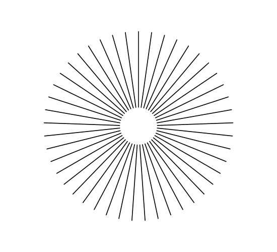 Vector Radiating Circle Radiating circle graphics isolated on white Vector Image