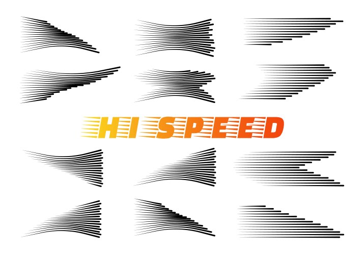 speed lines isolated set vector image