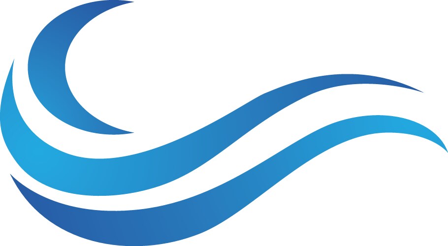 Water wave beach logo Royalty Free Vector Image