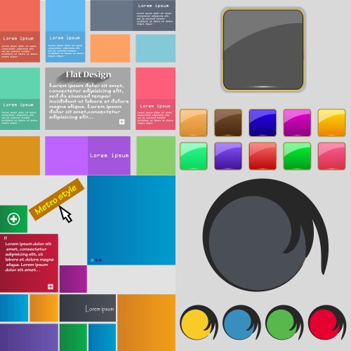 Big set of different colored buttons trendy modern vector image