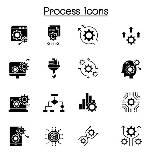 Data Analysis Icon Set - Process & Workflow vector image