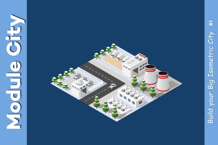 Isometric of the modern city vector image