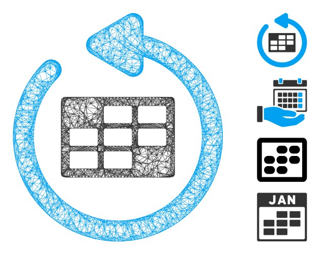 Refresh calendar table web mesh vector image