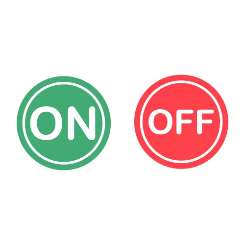 Set 2 on off icons simple power push button vector image
