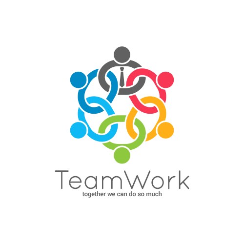 teamwork chain logo business team union concept vector image