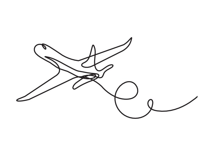 Abstract Plane Line Drawing vector image