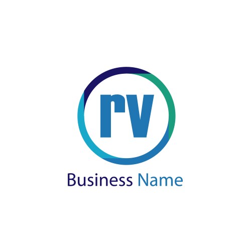 Initial letter rv logo template design Royalty Free Vector