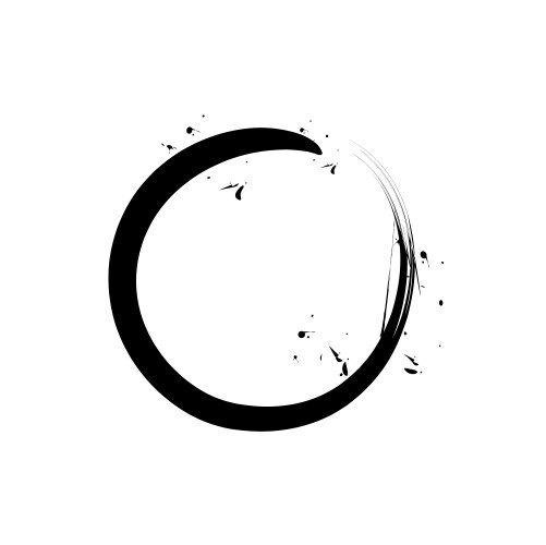 Zen Circle - Black & White Vector Image