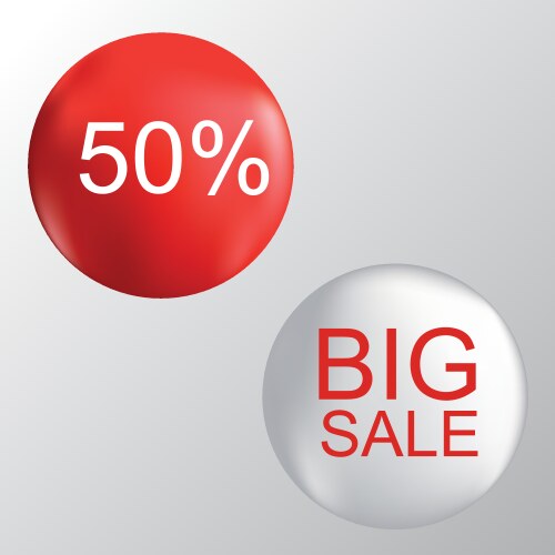Glossy red round 0 button on crumpled paper image vector image