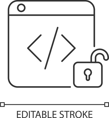Open source code platforms linear icon vector image