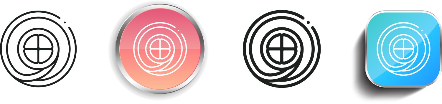 Futomaki icon thin linear regular and button vector image