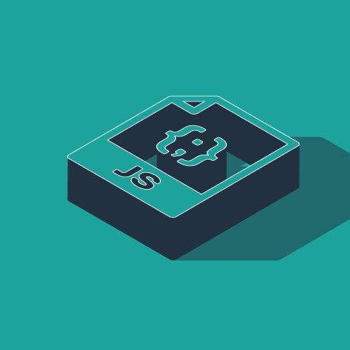 Isometric js file document download button vector image