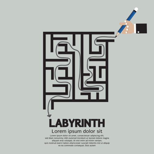 Labyrinth stone sign template game symbol Vector Image