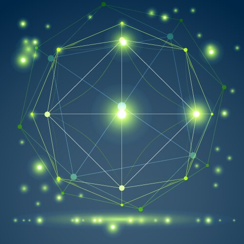 Abstract geometric 3d mesh object modern digital vector image