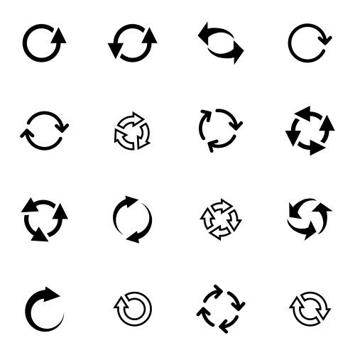 Black bow arrow icons set Royalty Free Vector Image