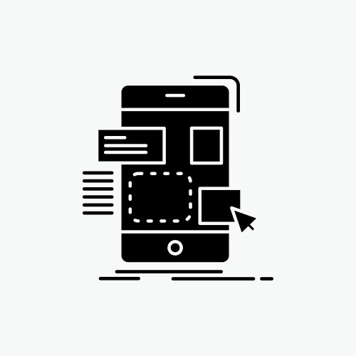 Drag mobile design ui ux glyph icon isolated vector image