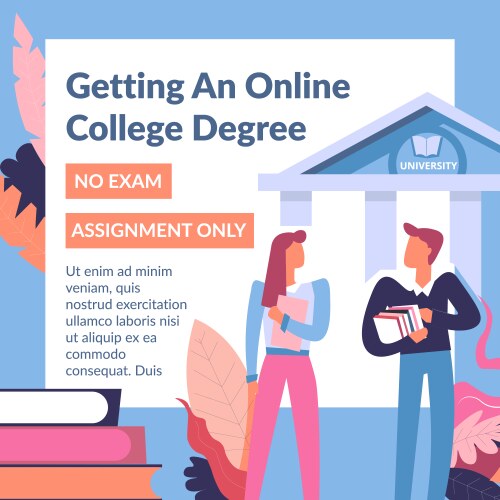 getting online college degree education studies vector image