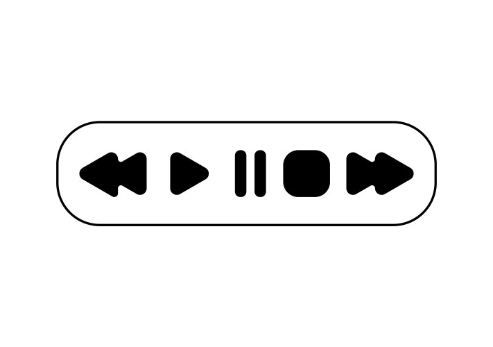 Video player button icons pause stop reverse vector image