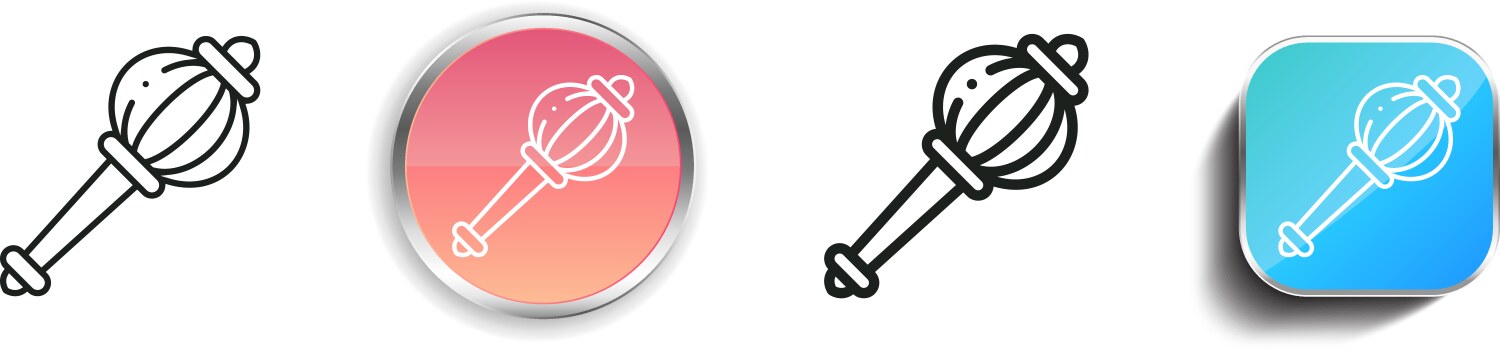 Gada icon thin linear regular and button style vector image