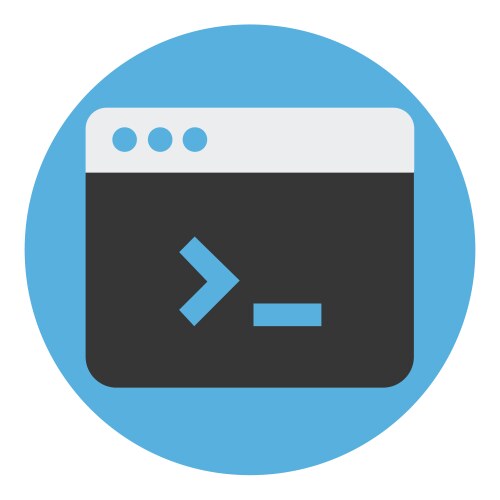 Terminal startup icon direct access to system via vector image