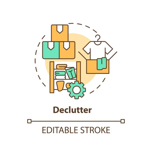 2d simple thin linear colorful declutter icon vector image