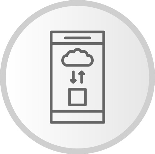 Cloud computing line circle grey icon vector image