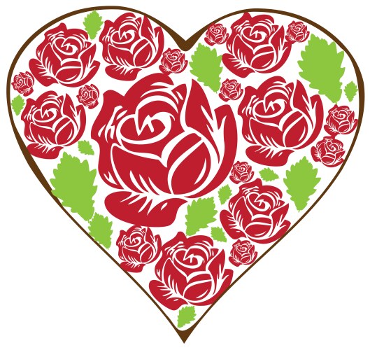 Rose heart Royalty Free Vector Image - VectorStock