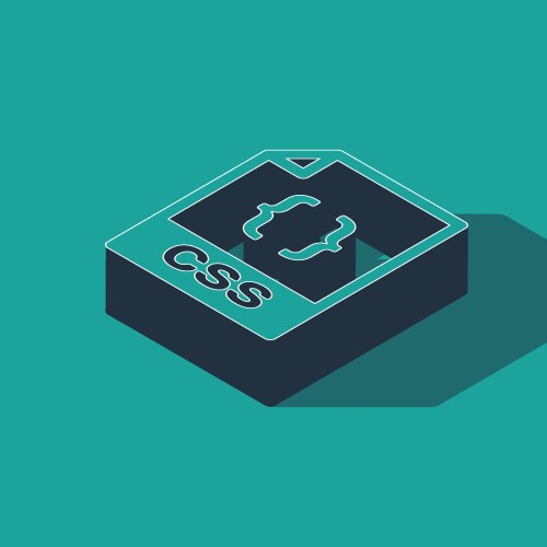 Isometric css file document download button vector image