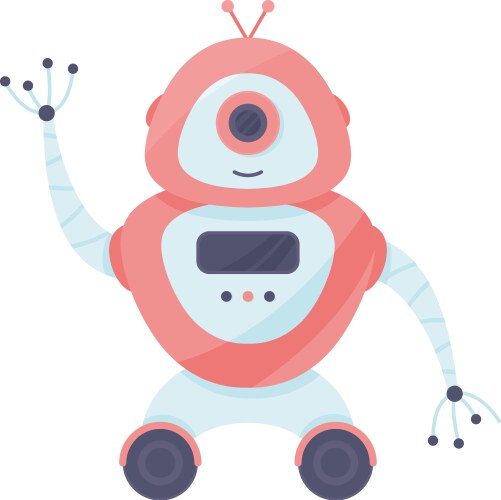 Modern robot and humanoid bot with smiling face vector image