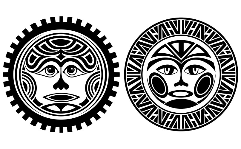 Tattoo styled masks Vector Image