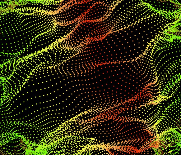 Dynamic particles wave from nodes 3d sea flow vector image