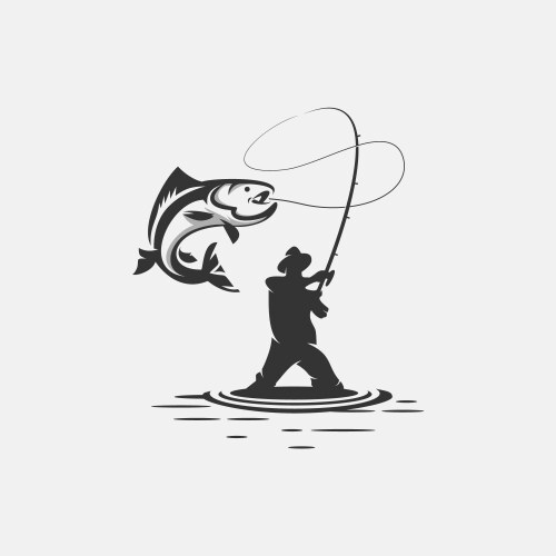 Carp fishing club logo design Royalty Free Vector Image