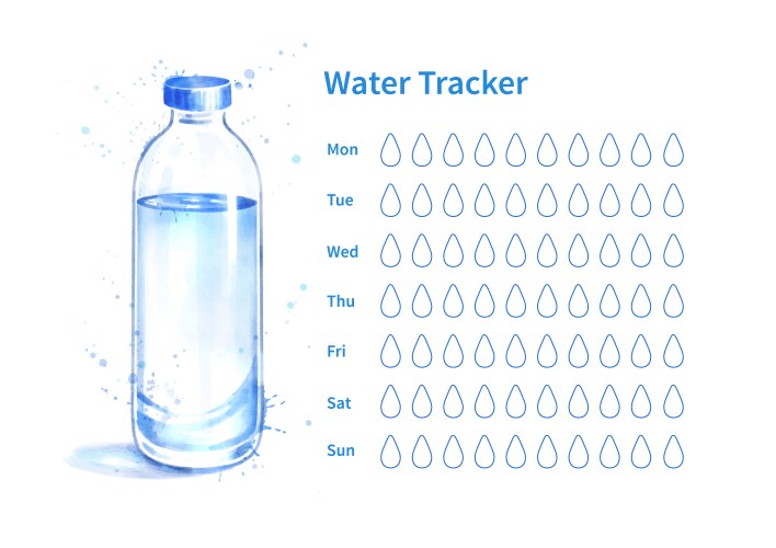 Daily water tracker Royalty Free Vector Image - VectorStock