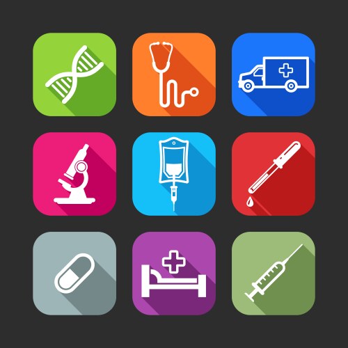 Flat icons for web and mobile applications vector image