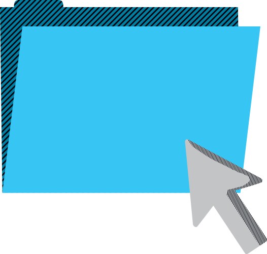 Folder file with arrow cursor mouse vector image