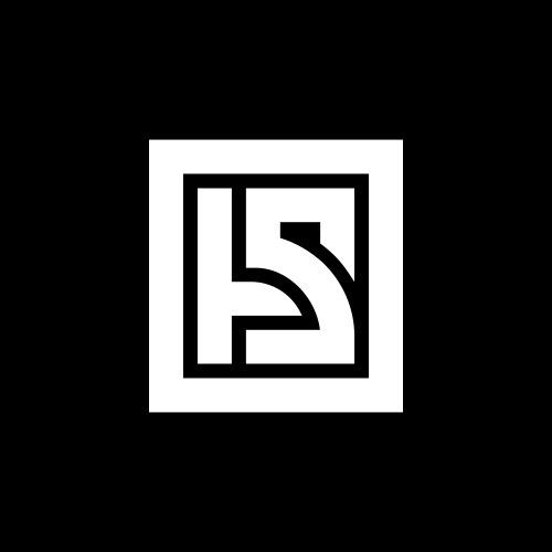 Letter hs logo square shape monogram Vector Image