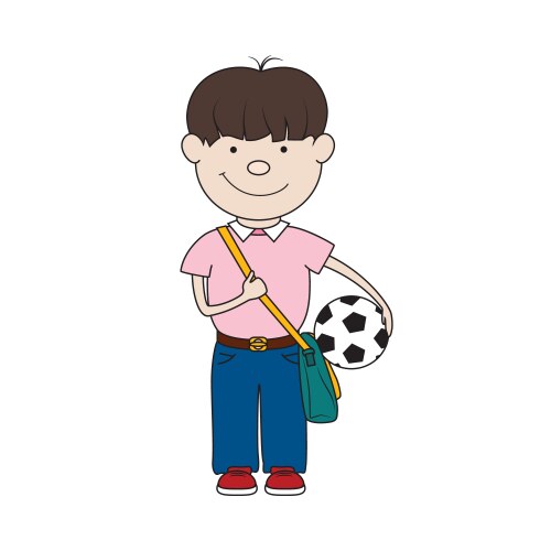 Little schoolboy is going to school vector image