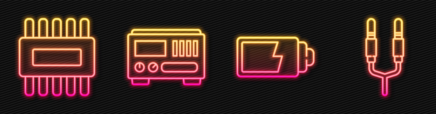 Set line battery charge level indicator processor vector image