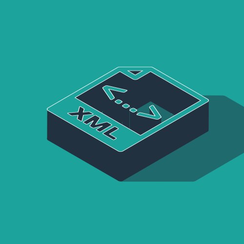 Isometric xml file document download button vector image