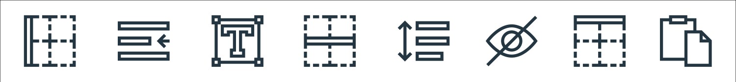 Text editor line icons linear set quality vector image