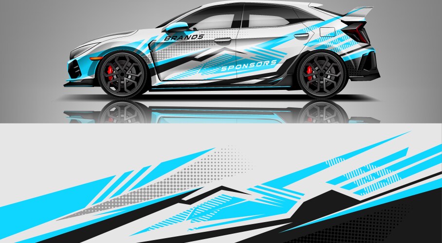 Car decal wrap design graphic abstract stripe Vector Image