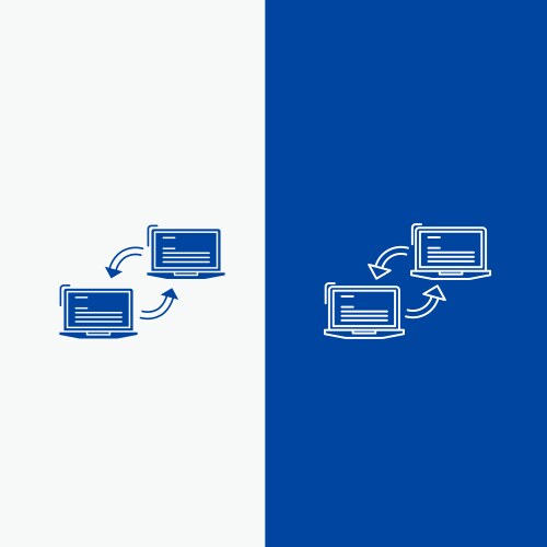 Computer connection link network sync line vector image