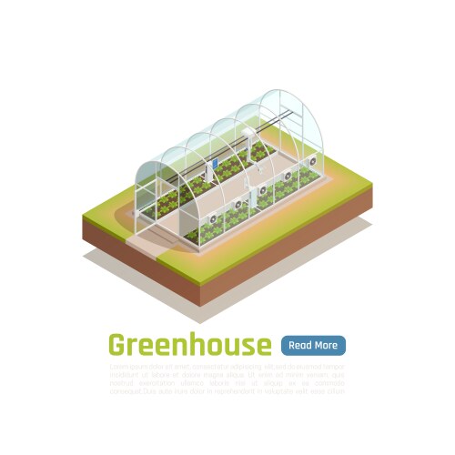 modern greenhouse technology isometric view vector image